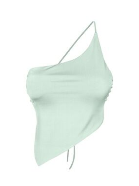 One-Shoulder Asymmetrical Mint Green Top